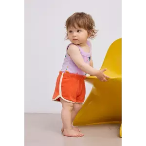 Bobo Choses pantaloni scurți din bumbac pentru bebeluși culoarea portocaliu, neted, 125AB043 imagine
