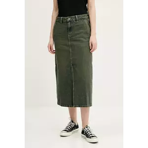 Dickies fusta jeans culoarea verde, midi, drept, DK0A866SK571 imagine