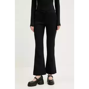Abercrombie & Fitch pantaloni femei, culoarea negru, drept, medium waist, KI156-5434 imagine