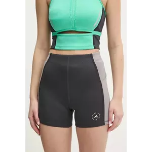 adidas by Stella McCartney pantaloni scurti femei, culoarea gri, modelator, high waist, JG1057 imagine