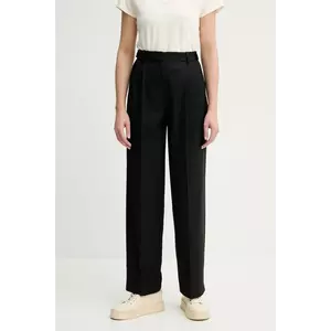 A.P.C. pantaloni de lana pantalon joseon femei, culoarea negru, drept, high waist, WOAPO.F08475 imagine