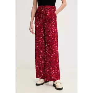 Pepe Jeans pantaloni CHASTITY femei, culoarea rosu, lat, high waist, PL211820 imagine