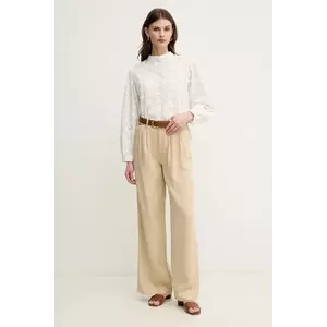 Hoss Intropia bluza din bumbac femei, culoarea alb, neted, 6289131 imagine