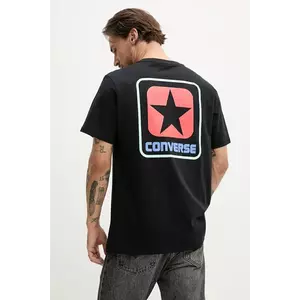 Converse tricou din bumbac barbati, culoarea negru, cu imprimeu, 10027993-A01 imagine