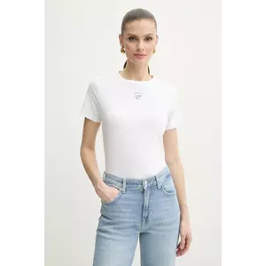 BOSS Orange tricou din bumbac femei, culoarea alb, 50540260 imagine