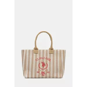 U.S. Polo Assn. geanta de bumbac Pool culoarea bej, BEU2P8693WCO imagine