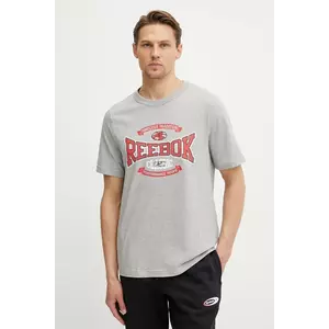 Reebok Classic tricou din bumbac barbati, culoarea gri, cu imprimeu, 100218840 imagine