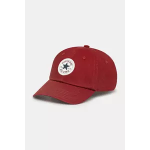 Converse șapcă de baseball din bumbac culoarea bordo, cu imprimeu, 10027421-A17 imagine