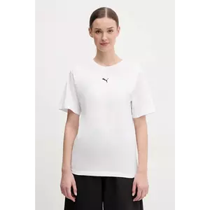Puma tricou din bumbac femei, culoarea alb, 684971 imagine