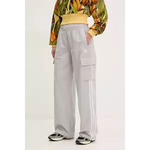 adidas Originals pantaloni 3-Stripes femei, culoarea gri, cu imprimeu, JC8139 imagine