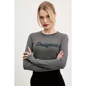 Desigual longsleeve WISCONSIN culoarea gri, 25SWTK85 imagine