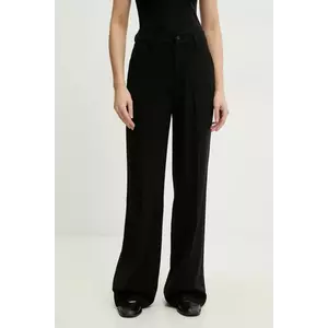 Answear Lab pantaloni femei, culoarea negru, lat, high waist imagine