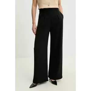 Answear Lab pantaloni femei, culoarea negru, lat, high waist imagine
