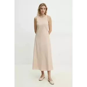 Answear Lab rochie din in culoarea bej, midi, evazată imagine