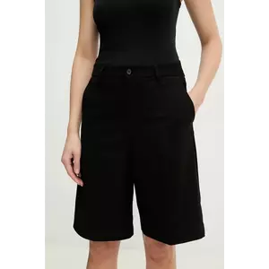 Answear Lab pantaloni scurti femei, culoarea negru, neted, high waist imagine