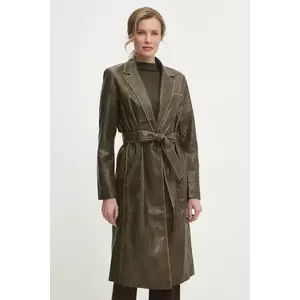 Answear Lab palton femei, culoarea verde, de tranzitie imagine