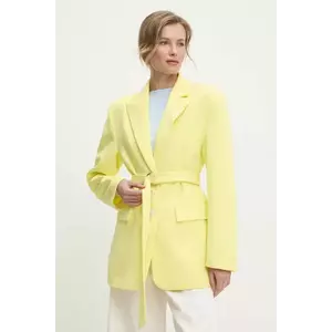 Answear Lab sacou culoarea galben, un singur rand de nasturi, neted imagine