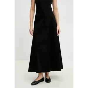 Answear Lab fustă din bumbac culoarea negru, maxi, evazati imagine