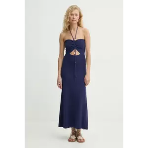 Sessun rochie culoarea bleumarin, maxi, evazată, 25205016 imagine