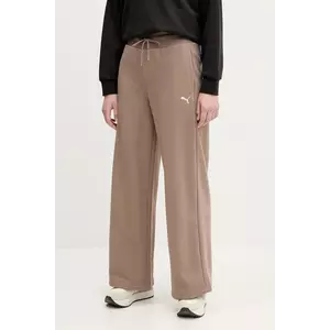 Puma pantaloni de trening femei, culoarea maro, neted, 629754 imagine