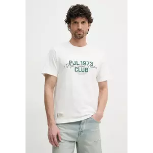 Pepe Jeans tricou din bumbac TALBOT barbati, culoarea alb, cu imprimeu, PM509791 imagine