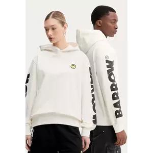 Barrow hanorac de bumbac culoarea alb, cu glugă, cu imprimeu, S5BWUAHS086 imagine