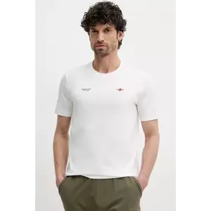 Aeronautica Militare tricou din bumbac barbati, culoarea bej, cu imprimeu, TS2429J634 imagine