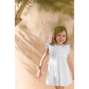 Tartine et Chocolat rochie din bumbac pentru copii culoarea alb, mini, dreaptă, CA30081 imagine