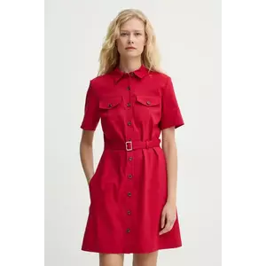 Theory rochie din in culoarea rosu, mini, evazată, P0303609 imagine