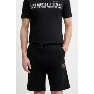 Aeronautica Militare pantaloni scurti barbati, culoarea negru, BF017F459 imagine