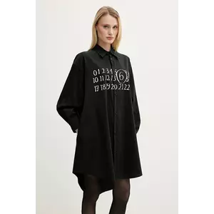 MM6 Maison Margiela rochie culoarea negru, mini, oversize, S52CT0788.M35043 imagine