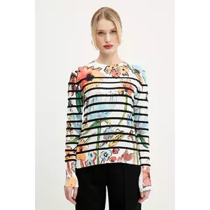 Desigual pulover LEKNES femei, culoarea alb, light, 25SWJF21 imagine