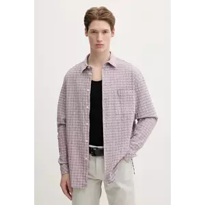 Samsoe Samsoe camasa SALUAN barbati, culoarea violet, cu guler clasic, relaxed, M25100056 imagine