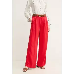 Pepe Jeans pantaloni GOA femei, culoarea rosu, lat, high waist, PL211834 imagine