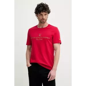 Aeronautica Militare tricou din bumbac barbati, culoarea rosu, cu imprimeu, TS2410J592 imagine