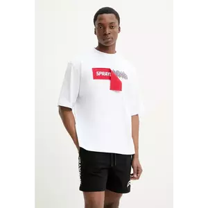 Sprayground tricou din bumbac barbati, culoarea alb, cu imprimeu, SP699 imagine