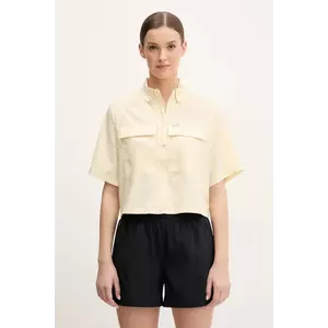 Columbia camasa Elevated View Utility femei, culoarea galben, cu guler clasic, relaxed, 2118731 imagine