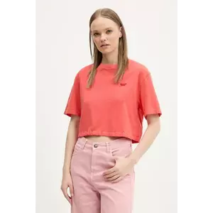 Tommy Jeans tricou din bumbac femei, culoarea portocaliu, DW0DW20324 imagine