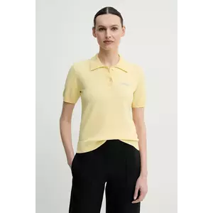 2NDDAY tricou polo din amestec de lână Jean femei, culoarea galben, 2252348408 imagine
