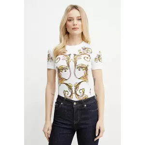Versace Jeans Couture tricou din bumbac femei, culoarea alb, 78HAH6P8 JS472 imagine