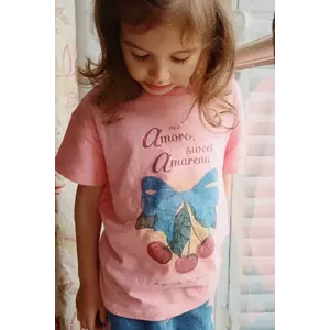 Konges Sløjd tricou din amestec de in pentru copii ERA TEE OCS culoarea roz, KS102600 imagine