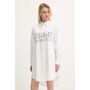 MM6 Maison Margiela rochie din bumbac culoarea bej, mini, oversize, S52CT0787.M35152 imagine