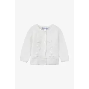 Tartine et Chocolat cardigan din bumbac pentru bebeluși culoarea alb, light, CA18001 imagine