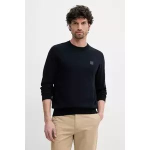 BOSS Orange pulover din amestec de lana barbati, culoarea albastru marin, light, 50527583 imagine