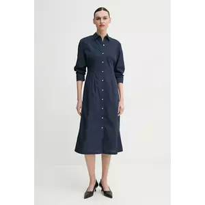 Theory rochie culoarea bleumarin, midi, evazată, P0205603 imagine