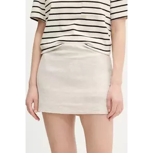 Abercrombie & Fitch fusta din in culoarea bej, mini, drept, KI143-5048 imagine