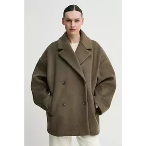 2NDDAY palton din lana Calisa femei, culoarea verde, de tranzitie, oversize, 2251111123 imagine