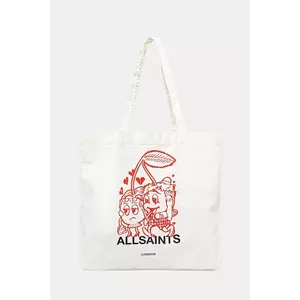 AllSaints geanta de bumbac BREAKUP culoarea alb, M086XC imagine