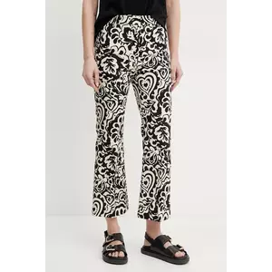 Weekend Max Mara pantaloni femei, culoarea negru, evazati, medium waist, 2515131122600 imagine