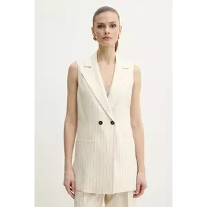 Simona Corsellini vestă culoarea bej, cu doua randuri de nasturi, P25CPGL003 imagine